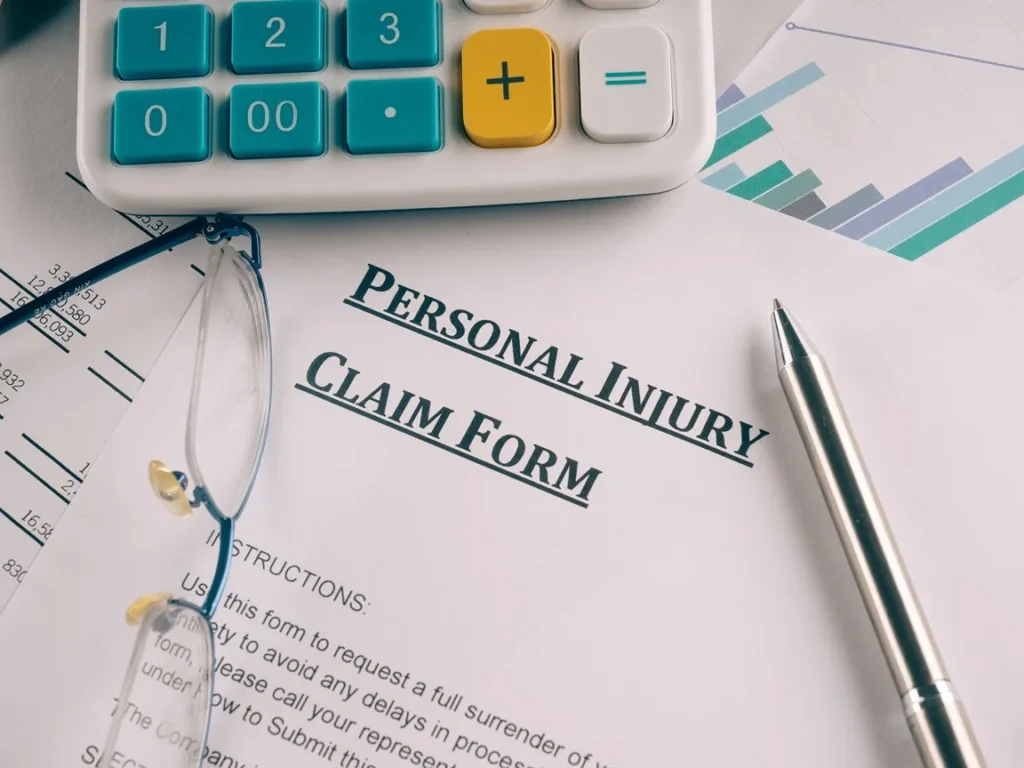 Personal injury claim form.