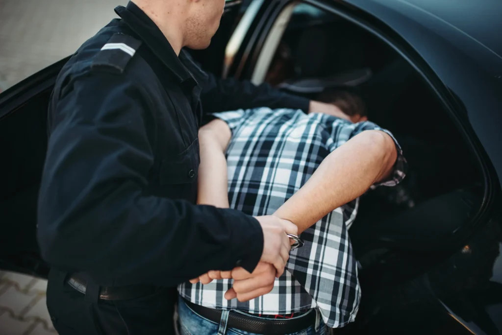 A man being arrested.