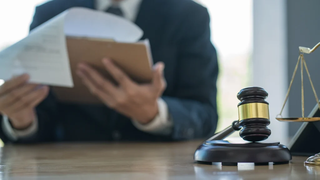 An attorney sitting at his desk.