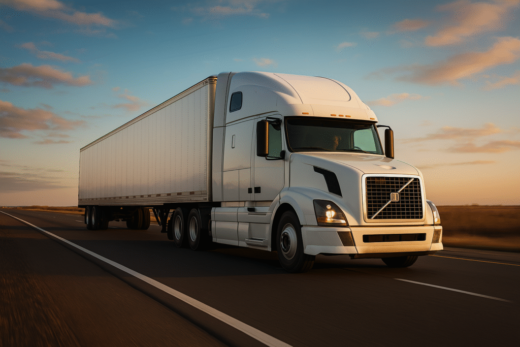 White truck on highway